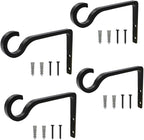 4Pack Hanging Plant Bracket 6inch Metal Plant Hook Shepherds Hook Decorative by QIEGL