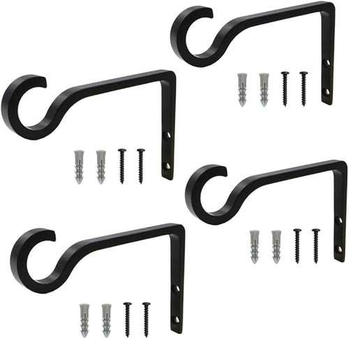 4Pack Hanging Plant Bracket 6inch Metal Plant Hook Shepherds Hook Decorative by QIEGL
