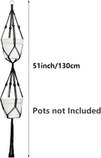 Belit 2 Pack Double Macrame Plant Hangers 2 Tier Hanging Planter Basket - Image 5