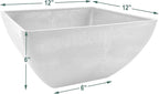 PSW Pot Collection 12x6 inch Plastic/Stone/Wood Composite Square Planter – No - Image 4