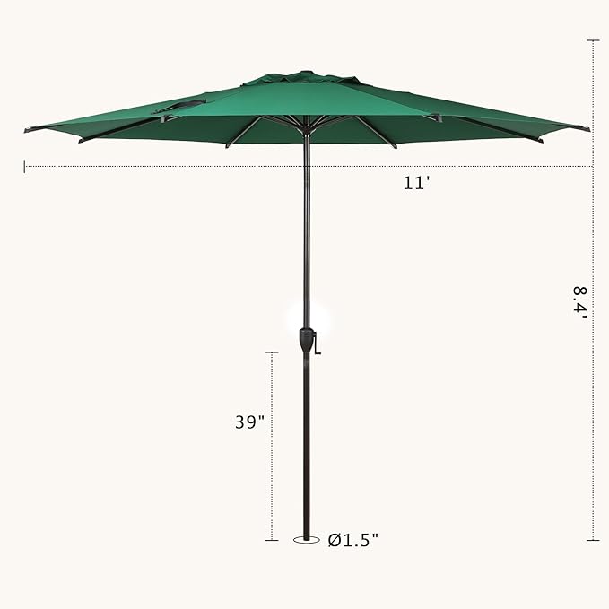 Abba Patio 11FT Lyon Outdoor Patio Umbrella Outdoor Table Umbrella - Image 7