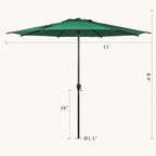 Abba Patio 11FT Lyon Outdoor Patio Umbrella Outdoor Table Umbrella - Image 7