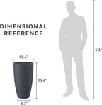 Kante 23.6" H Charcoal Concrete Tall Planters, Large Outdoor Indoor Decorative - Image 7