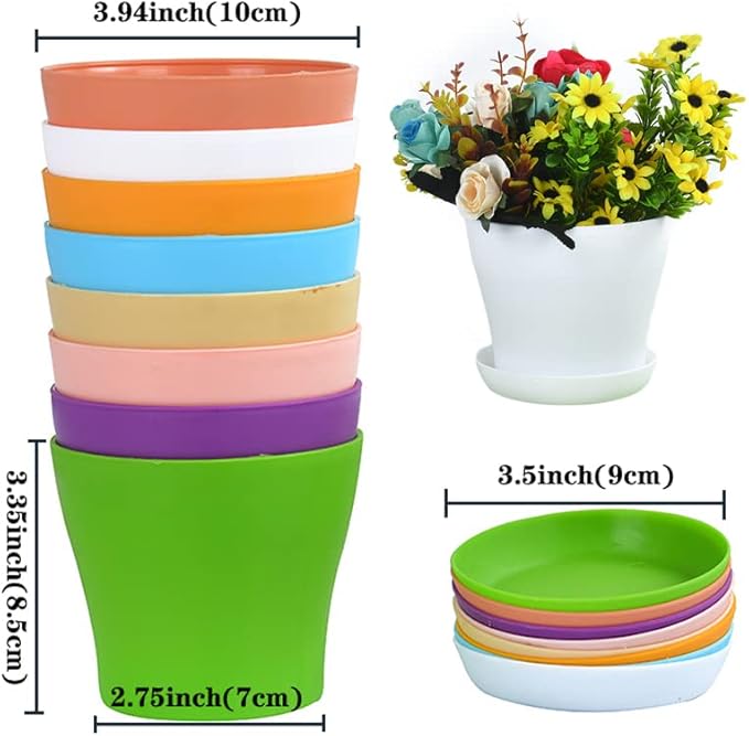 Tergy 50 Pack 4 Inch Plant Pots Bulk Small Plastic Planters Pots - Image 2