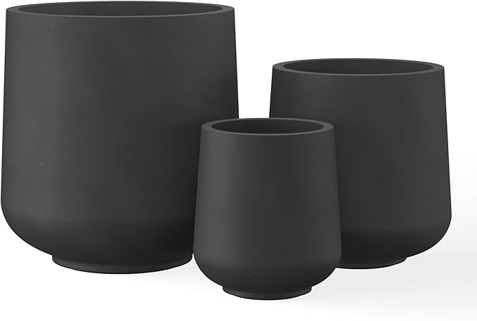 Kante 15.3"+11.6"+8.2" Dia Round Concrete Planter, Large Outdoor Indoor Planter by Kante