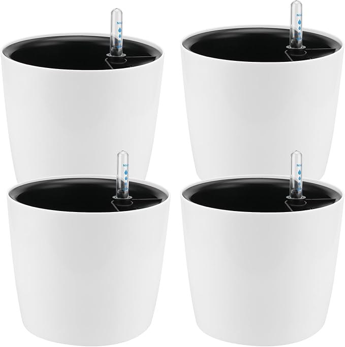 4 Pack 7 Inch Self Watering Planter by HEIHAK