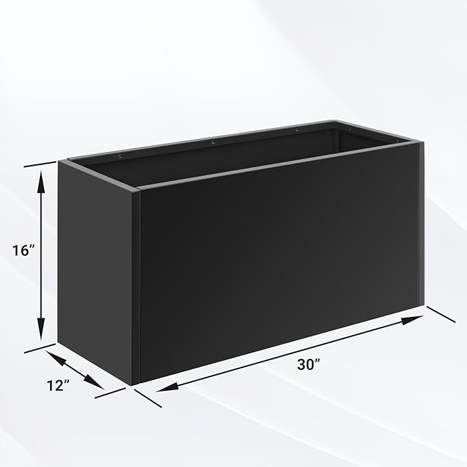 Metal Planter Box 30” x 12” x 16”, Tall Planter Box - Image 2