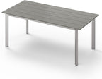 67" Rectangle HDPS Patio Dining Table, Aluminum Outdoor Patio Dining Table by Oasbira