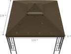 Sumfaller 10x10 FT Gazebo Replacement Canopy Top Cover Double Tiered Canopy Top - Image 5
