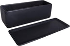 Vencer 12 Inch Rectangular Modern Minimalist Ceramic Succulent Planter Pot - Image 3