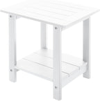 Double Adirondack Outdoor Side Table Weather Resistant, Patio Rectangular End by Meluvici