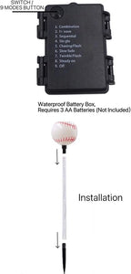 Battery Powered Garden Sports Ball Theme Party Stake Lights Baseball LED - Image 4