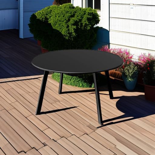 Grand Patio Round Steel Patio Coffee Table, Weather Resistant Outdoor Large - Image 5