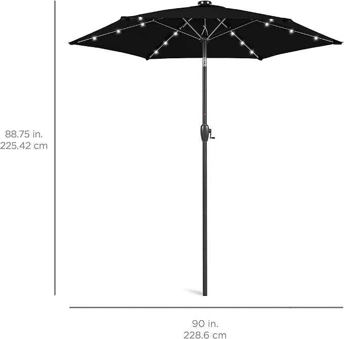 Best Choice Products 7.5ft Outdoor Solar Market Table Patio Umbrella - Image 7