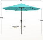 MEWAY 9ft Patio Umbrella Outdoor Table Umbrellas - Image 7
