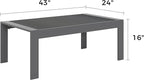 Solaste Aluminum Outdoor Coffee Table, All-Weather Rectangle Metal Patio Coffee - Image 2