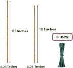 50PCS Plant Stakes, 16 Inch Natural Bamboo Stakes, Garden Stakes - Image 2