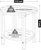 LZRS Round Adirondack Side Table Double End Table, Outdoor Side Tables - Image 3