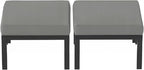 HOMREST Metal Outdoor Ottoman, 2-Piece Aluminum Footstool w/Removable Cushion by HOMREST