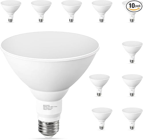 10 Pack PAR38 Outdoor Flood Light Bulbs, LED Flood Light Bulb Warm White 2700K by GvvooHome