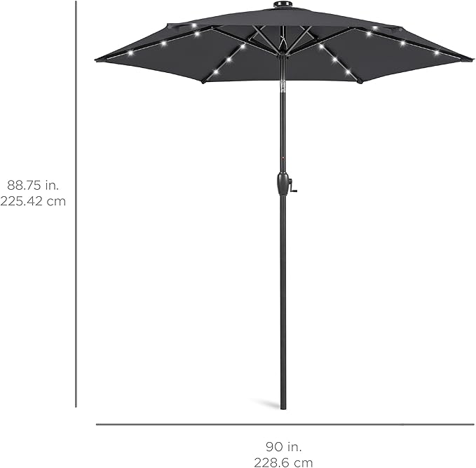 Best Choice Products 7.5ft Outdoor Solar Market Table Patio Umbrella - Image 7