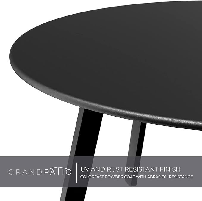 Grand Patio Round Steel Patio Coffee Table, Weather Resistant Outdoor Large - Image 4
