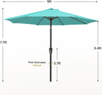 MEWAY 9ft Patio Umbrella Outdoor Table Umbrellas - Image 7