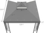 Sumfaller 10x10 FT Gazebo Replacement Canopy Top Cover Double Tiered Canopy Top - Image 6