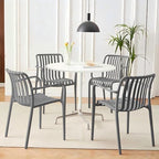 Patio Dining Chairs Set of 4, All-Weather Outdoor and Indoor Stackable Chairs by JPBSTO