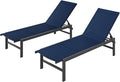 Outdoor Lounge Chairs Set of 2, Aluminum Patio Chaise Lounge Chairs by Vexwalx