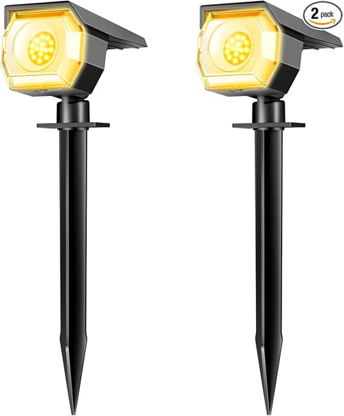 2 Pack Solar Spot Lights Outdoor, Solar Spotlights Outdoor Waterproof 2-in-1 by Peasur