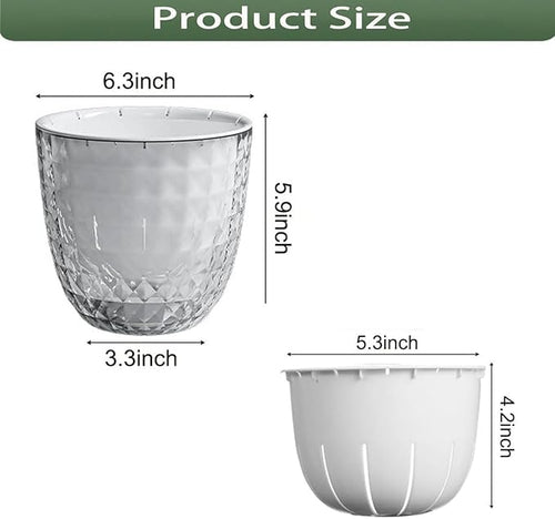 2 Pack 6 inch Self Watering Pots Planters - Image 2