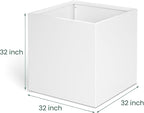 White Steel Planter Square Outdoor Planters Galvanized Steel Planter Box Indoor - Image 2