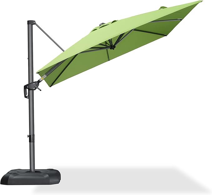 PURPLE LEAF 8 Feet Patio Umbrella Outdoor Cantilever Square Umbrella Aluminum - Image 2