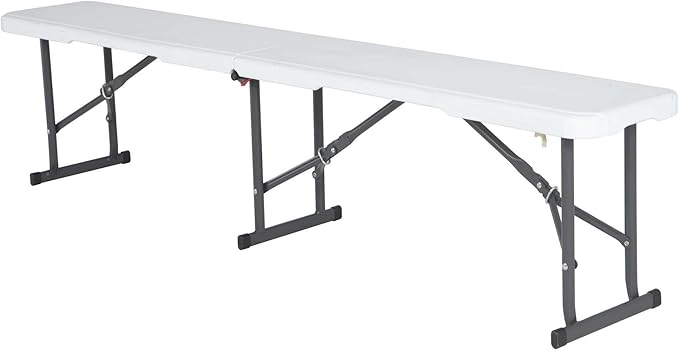 LIFETIME Portable Folding Bench, 6‑Foot Fold‑in‑Half, UV‑Resistant Seat by Lifetime