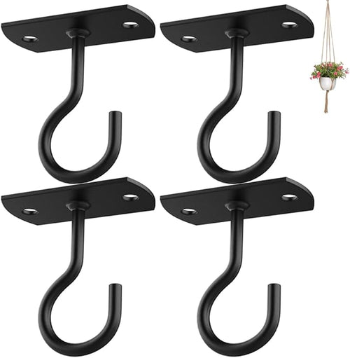 4Pack 2.5in Ceiling Hooks for Hanging Plants Black by QualityEfficiency