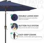 JEAREY 9FT Outdoor Patio Umbrella Outdoor Table Umbrella - Image 2