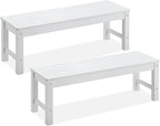 Psilvam Outdoor Bench, Two Person Poly Lumber Porch Bench, Weatherproof Garden by PsilvamGardenFurniture