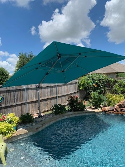 PURPLE LEAF 12 Feet Double Top Deluxe Square Patio Umbrella Offset Hanging - Image 2