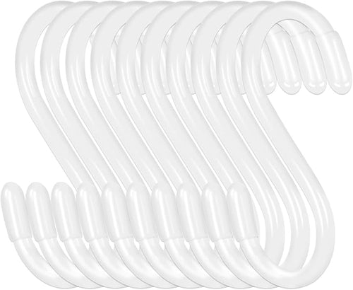 30 Pack 3 Inch White S Hooks, Vinyl Coated Heavy Duty S Hook by DINGEEUtilityHook