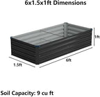 6x1.5x1ft Galvanized Raised Garden Bed, Outdoor Planter Box Metal Patio Kit - Image 2