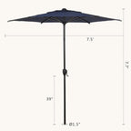 Abba Patio 7.5FT Lyon Outdoor Patio Umbrella Outdoor Table Umbrella - Image 7