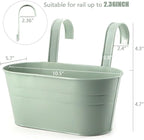 3 Pack Metal Railing Planters, 10.5" Oval Hanging Flower Pots - Image 2