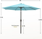 MEWAY 9ft Patio Umbrella Outdoor Table Umbrellas - Image 7