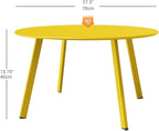 Grand Patio Round Steel Patio Coffee Table, Weather Resistant Outdoor Large - Image 3