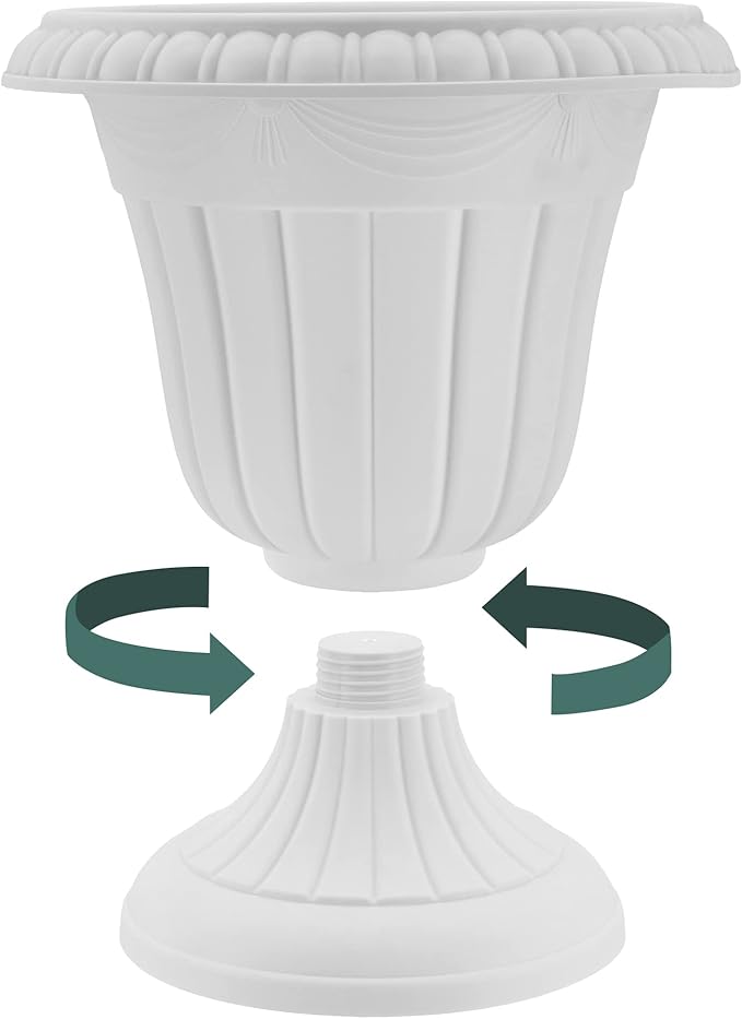 Arcadia Garden Products PL10GY Indoor/Outdoor Classic Traditional Plastic Urn - Image 5