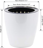 SAND MINE Self Watering Planter White Flower Pot - Image 2