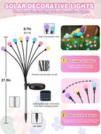 Albelt Easter Day Decorations Outdoor, 6 Pack Solar Firefly Lights Outdoor - Image 3