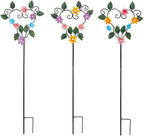 Metal Flowers Decorative Garden Stakes, 22.1 ''H Heart Shape Metal Flowers by SATHGA