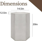 COSIEST Concrete Accent Table, Hexagon Patio Side Table 14.5''Wx20''H, Modular - Image 2